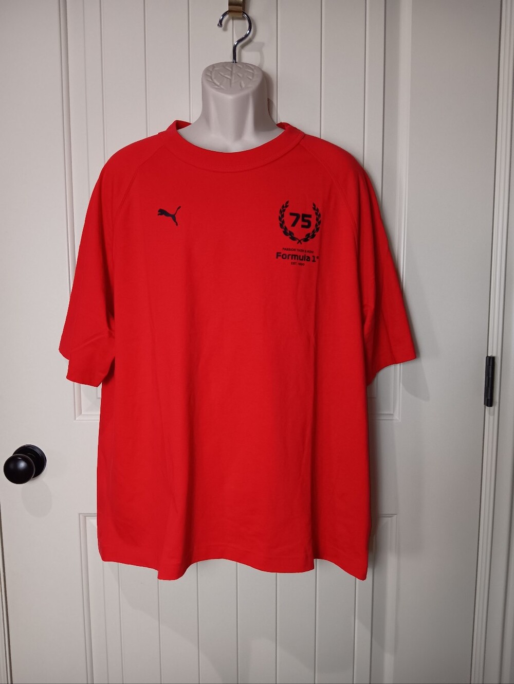 NWT Puma Men's Formula 1 F1 75yrs Relaxed Tee Shirt Short Sleeve Red Size L
